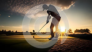 Focused Golfer on Green, Made with Generative AI