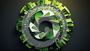 Circular Economy and Recycling Logo by R. Camargo, Made with Generative AI photo