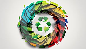 Circular Economy and Recycling Logo by R. Camargo, Made with Generative AI photo