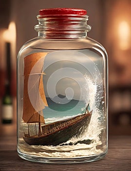 Ai generated image a dream in a bottle