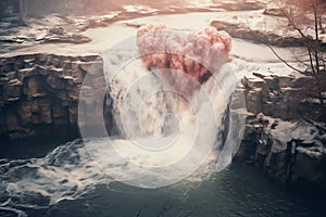 Dreamy Waterfall Valentine Day background