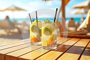 AI generated image of drink on the beach