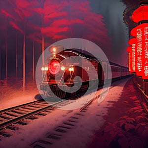 AI generated image - fanstastic locomotive