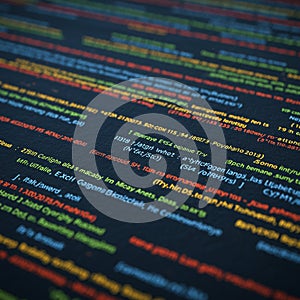 AI Generated Digital Screen Displaying Colored Text and Characters