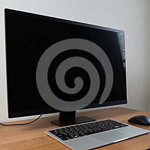 AI-Generated Image: Sleek Laptop Mockup for Digital Showcases photo