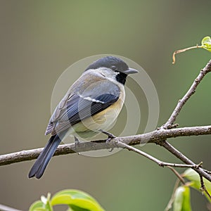 AI-Generated Image of a Small Bird Perched on a Thin Branch