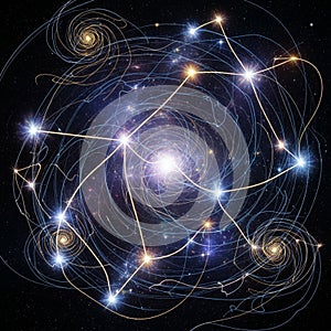 AI-generated image features a vibrant network of interconnected