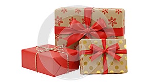 Festive Gift Boxes with Ribbons