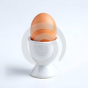 AI-Generated Image: Brown Egg in a White Egg Cup