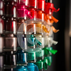 AI-Generated Image: Gradient Display of Nail Polish Bottles