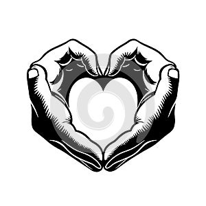 Hands Creating Heart Shape Symbolizing Love and Care in Human Connection