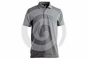 Transparent Grey Color T-shirt mockup png, Grey color t-shirt design isolated on white photo