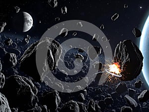 Asteroid Field Collision: A Dramatic Space Rock Impact