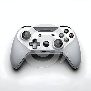 AI Generated Image - Light Gray Video Game Controller with Black Accents