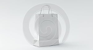 AI-Generated Image: Minimalist Blank Shopping Bag with Loop Handles