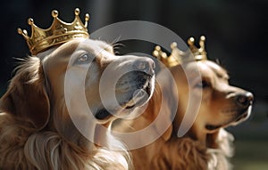 Ai generated image of a pair of golden retrievers