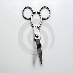 AI-Generated Image: Pair of Silver-Colored Scissors photo