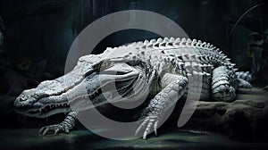 Fierce White Crocodile, Made with Generative AI