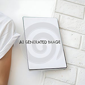 AI-generated image placeholder isolated on white background