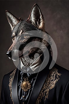 ai generated image portrait wolf in a business suit