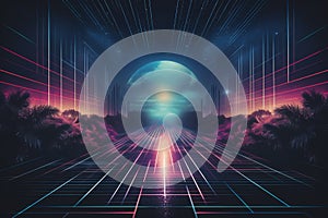 Retro pixel art inspired backdrop 80s retro nostalgic photo