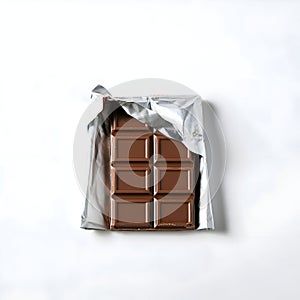 AI-Generated Image: Chocolate Bar in Silver Foil Wrapping