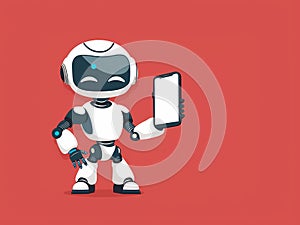 AI-Generated image of A robot is holding a tablet in its hand