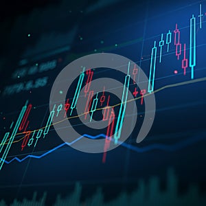 AI-Generated Image: Business Chart with Clear Data Trends