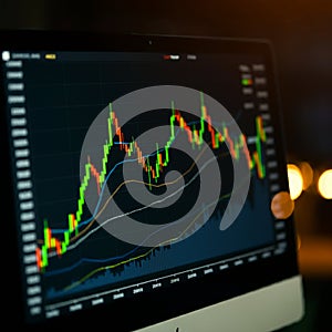 AI-Generated Image: Business Chart with Clear Data Trends