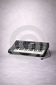 Professional Analog Synthesizer Keyboard In Studio For Electronic Music Production
