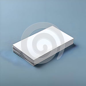 AI-Generated Stack of White Business Cards on Light-Gray Surface
