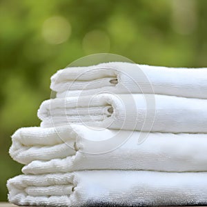 AI Generated Image Stack of White Towels