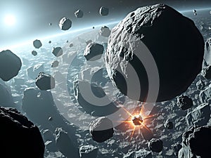 Asteroid Field Collision: A Dramatic Space Rock Event