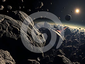 Asteroid Field Collision: A Dramatic Space Rock Encounter