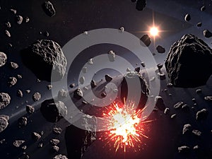 Asteroid Field Collision: A Dramatic Space Event