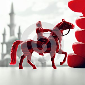 AI Generated Image of Sugar Candy Horse Figurine, Festive Prophet Muhammed Birthday Symbols