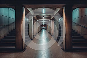 Symmetrical Underground Passage with Staircases photo