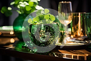 Table served for St Patrick's Day celebration