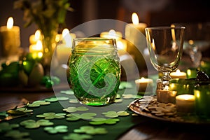 Table served for St Patrick's Day celebration