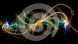 Colorful twirl of sparks