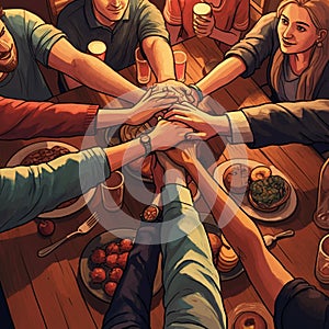 AI-Generated Image: Two Businessmen Shaking Hands in Suits photo