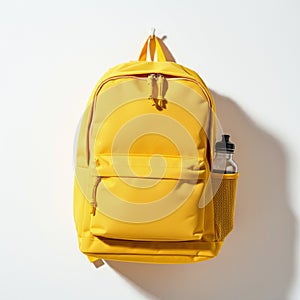 AI-Generated Image: Vibrant Backpack with Brown Accents on White Background