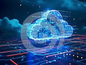 AI-Generated Image of Cloud Computing Network Infrastructure