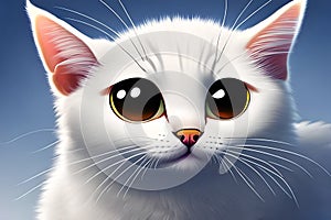 ai generated image : a white kitten photo