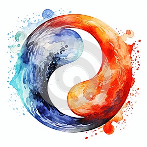 Yin and yang symbol representing balance and harmony illustration photo