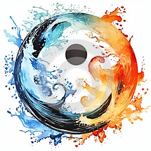 Yin and yang symbol representing balance and harmony illustration photo