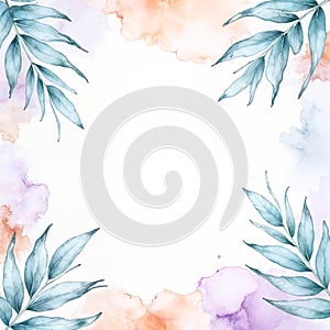 AI generated images of a frame of colorfull palmleaves