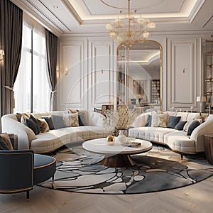 AI generated images, living room interior design luxury model style Living room design for decoration