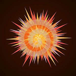 AI Generated Intricate geometric mandala composed of interconnected triangular and polygonal