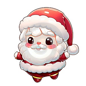 AI generated joyous Santa Claus on white background